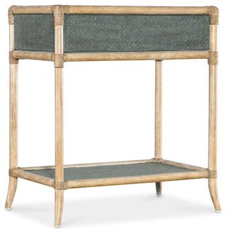 Retreat Wood Pole Rattan Bedside Table in Beige by Hooker Furniture