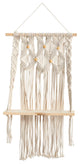 7114 2.5x1.5 Handmade Boho Macrame Wall Hanging With Wooden Shelf