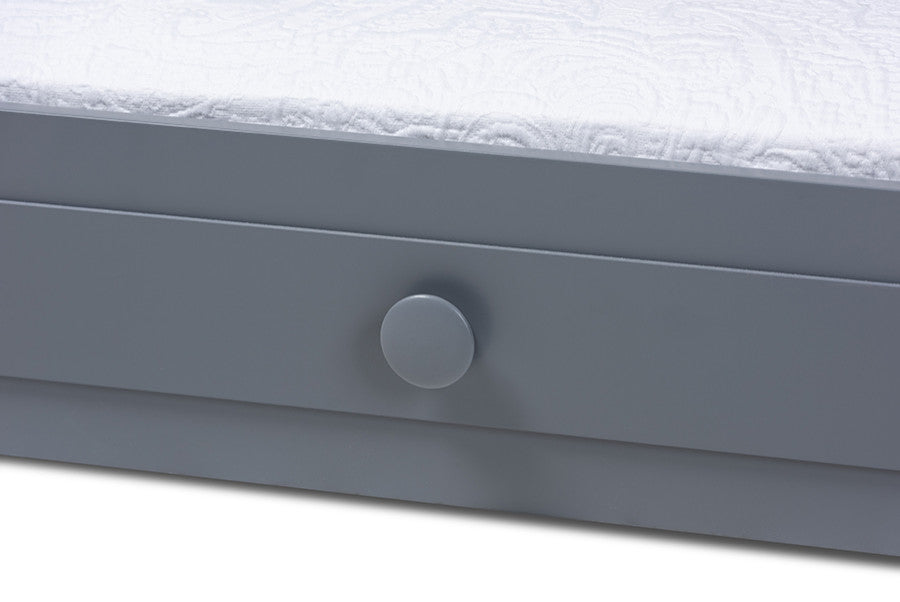 Baxton Studio Cintia Cottage Farmhouse Grayed Wood Twin Size Trundle