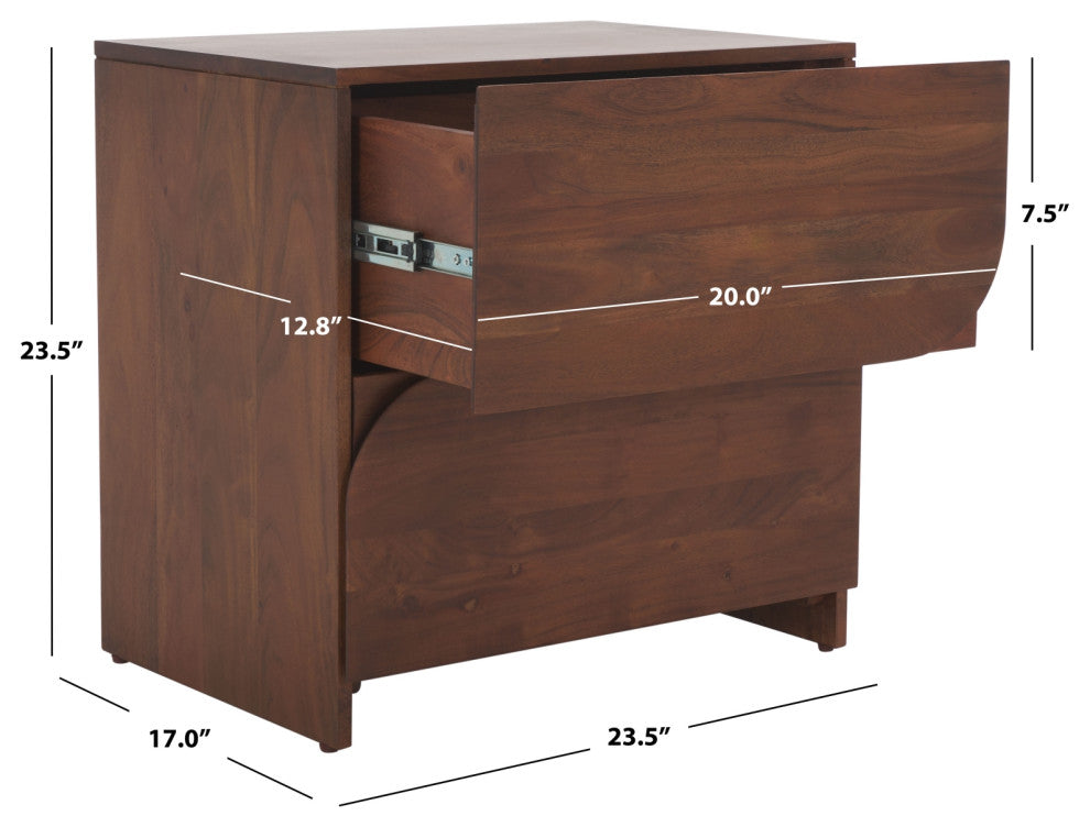 Safavieh Couture Edithe Wood Nightstand, Brown