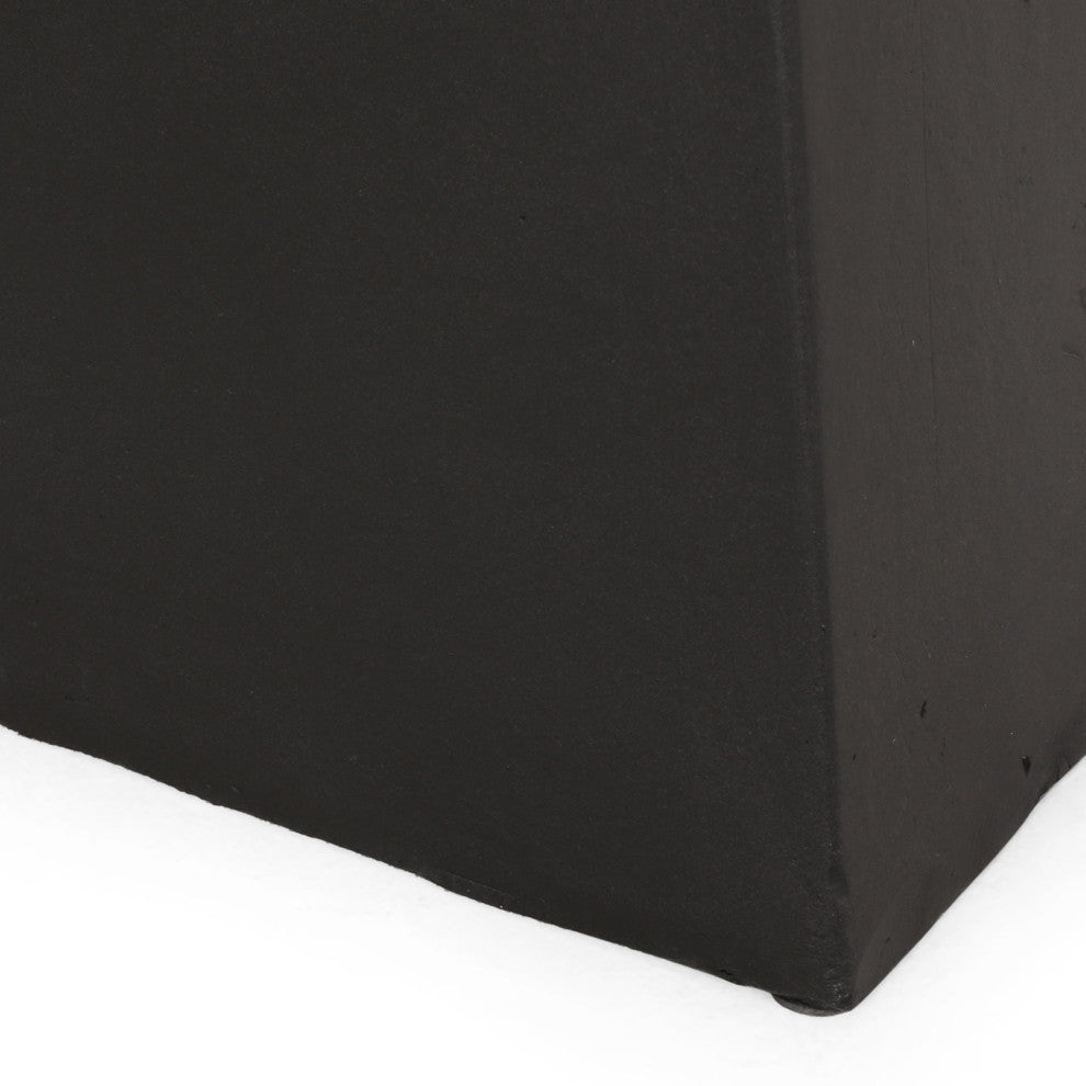 Khalid Outdoor Modern Side Table, Matte Black