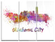 "Oklahoma Skyline" Glossy Metal Wall Art, 3 Panels, 36"x28"