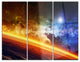 "Glowing Planet" Digital Spacescape Metal Wall Art, 3 Panels, 36"x28"