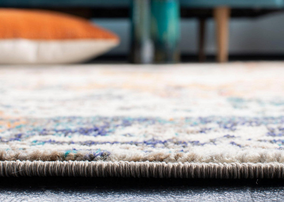 Safavieh Madison Mad453A Organic and Abstract Rug, Gray and Beige, 4'0"x4'0" Round