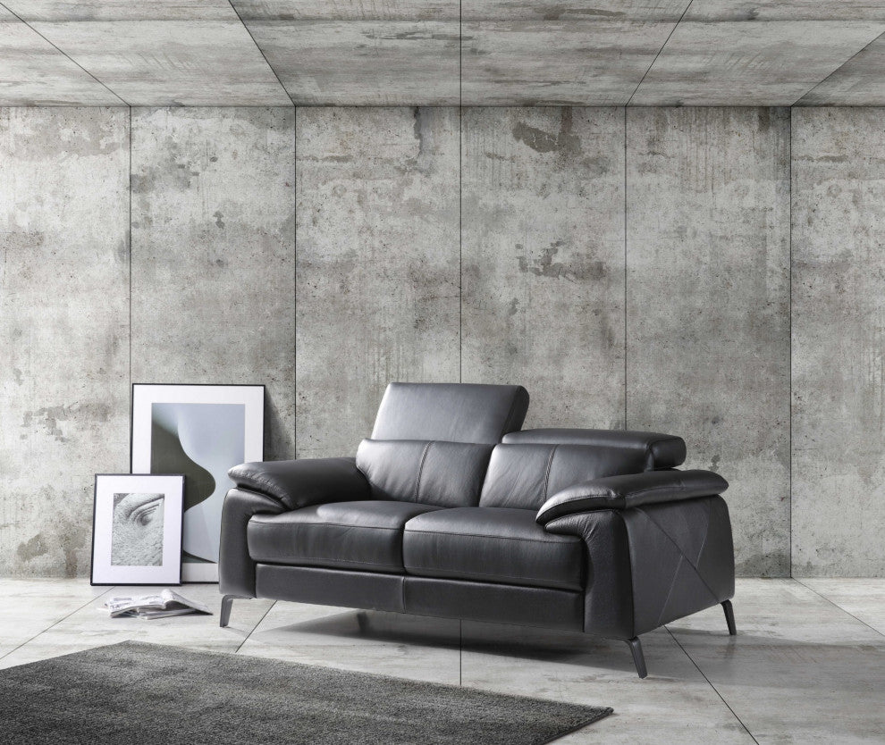 68" X 43" X 39" Black Stainless Steel Love Seat