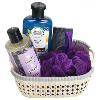 Rattan Plastic Weave Storage Bin, Beige, Small, 3-Pack