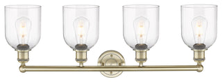Edison-Bella 4-Light 33" Bath Vanity Light, Antique Brass, Clear