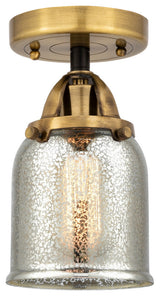 Small Bell Semi-Flush Mount, Black Antique Brass, Silver Plated Mercury