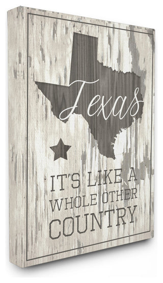 Texas, a Whole Other Country, 30"x40", Stretched Canvas Wall Art