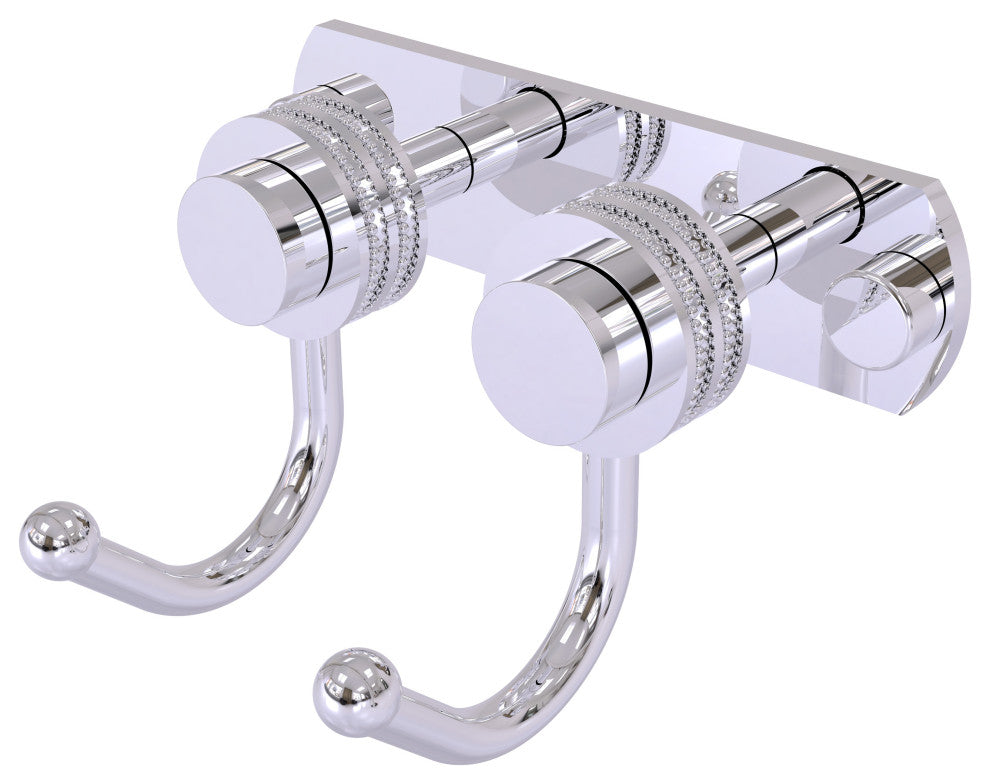 Mercury 2 Position Multi Hook with Dotted Accent, Polished Chrome
