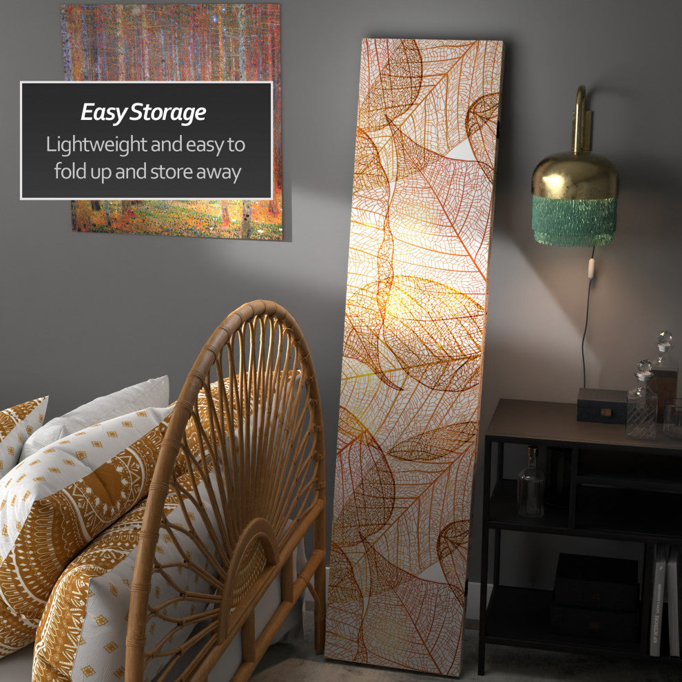 6' Tall Double Sided Ethereal Leaves Canvas Room Divider