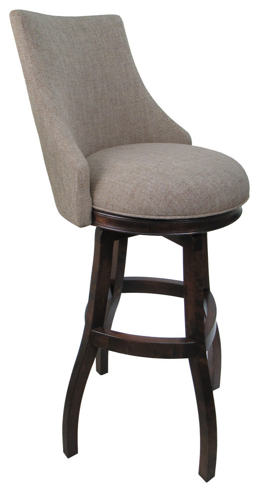 Swivel Bellissima Wood Stool, Basin Beige, Dark Walnut, 30"
