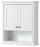 Deborah Over-the-Toilet Wall-Mounted Storage Cabinet, White With Gold Trim