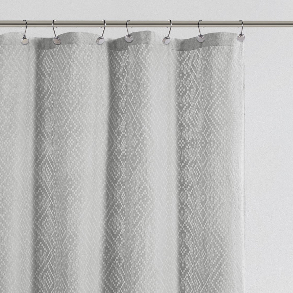 Croscill Calistoga Textured Cotton Matelasse Shower Curtain, Gray