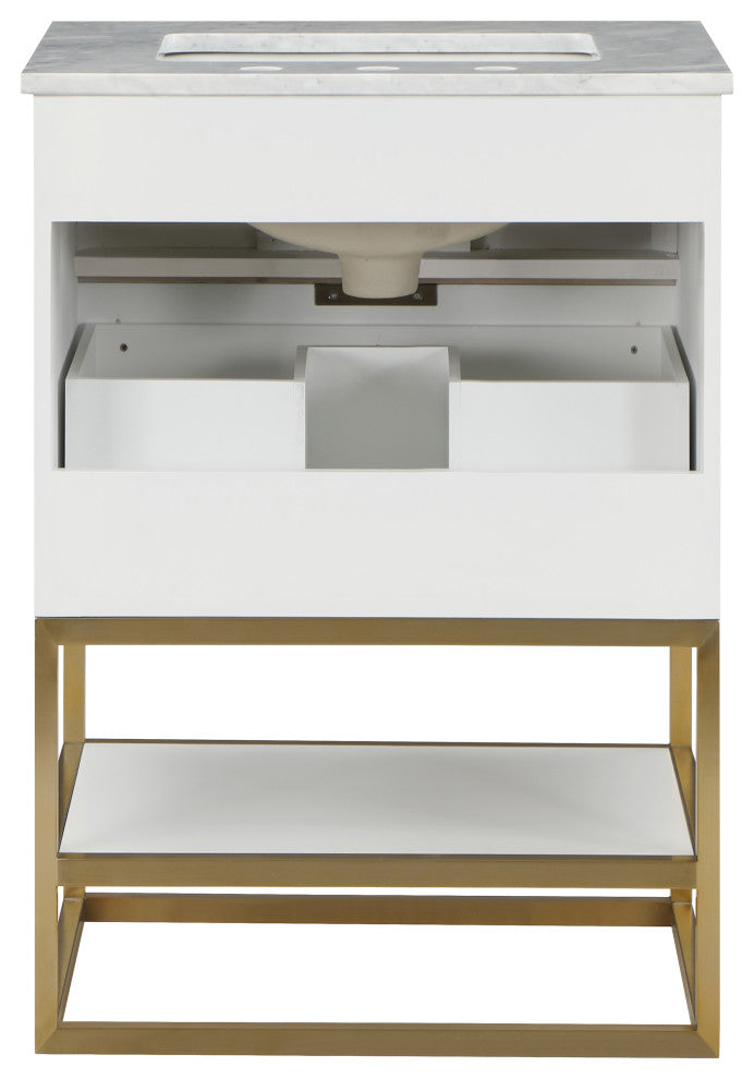 Monad Bathroom Vanity, White, 24" Wide