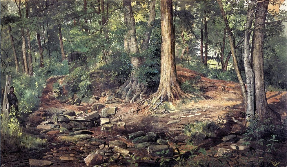 Charles Lewis Fussell Young Girl at Forest Spring Wall Decal Print