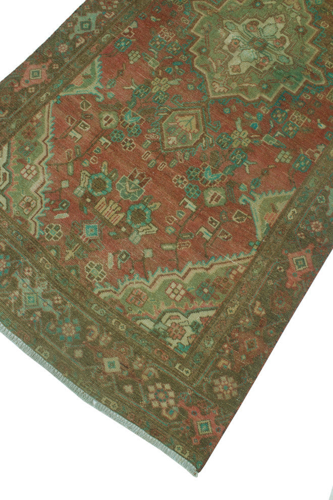 Semi-Antique Karim Rust/Brown Rug, 3'7x7'3