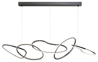 ET2 E24616 Unity 55"W LED Abstract Chandelier - Black Chrome