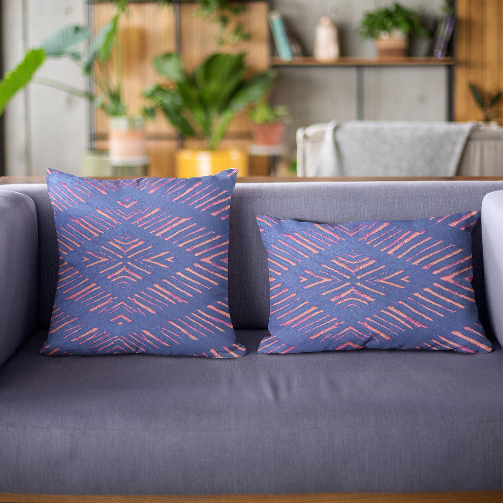 Plutus Blue Hypno Abstract Luxury Throw Pillow, 22"x22"