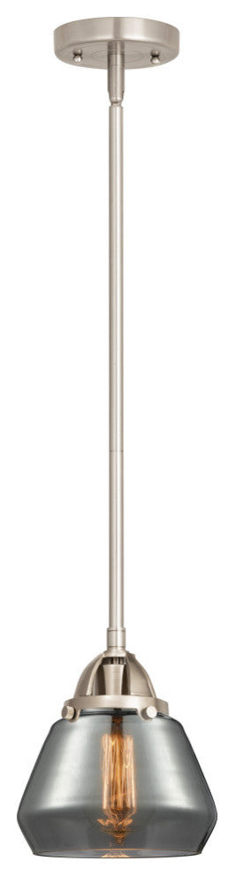 Fulton Mini Pendant, Brushed Satin Nickel, Plated Smoke, Plated Smoke