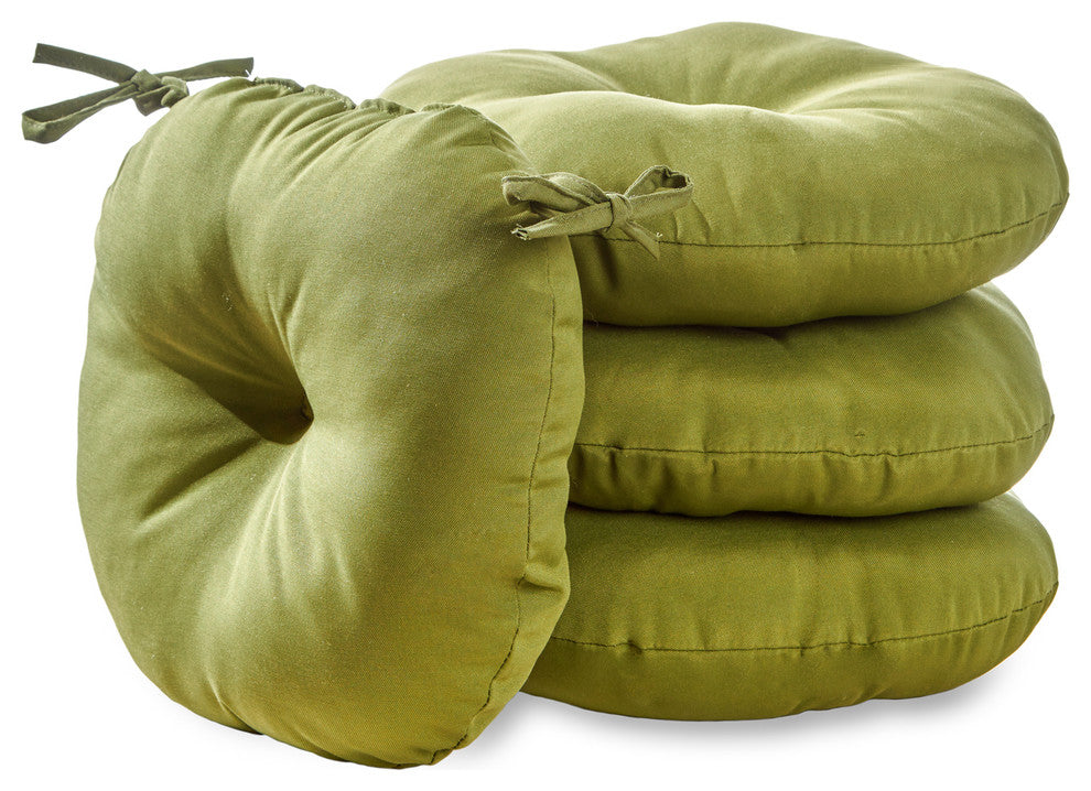 Round 15 in. Outdoor Bistro Chair Cushion, Set of 4, Summerside Green