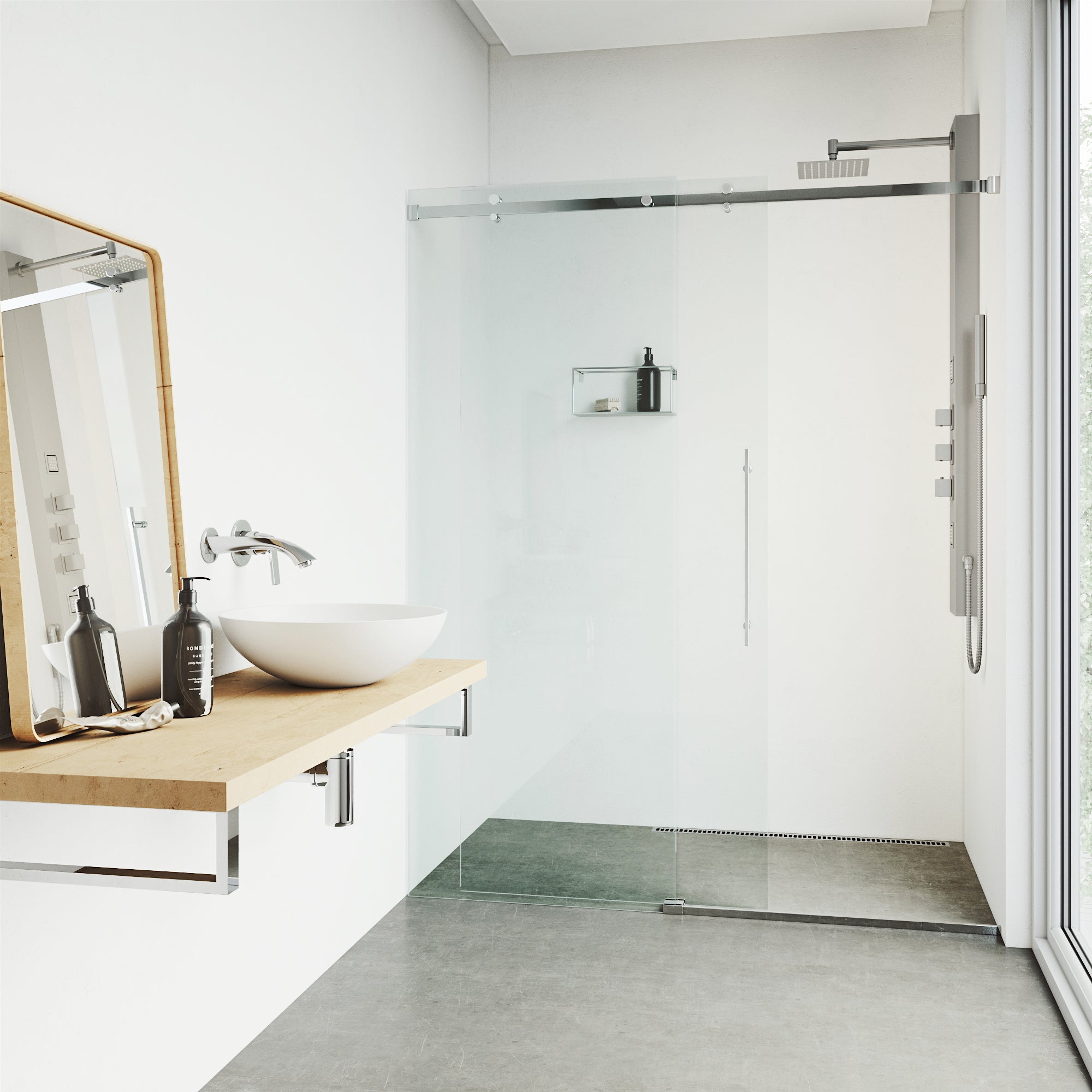 VIGO Rector 2-Jet Shower Panel with Shower Head, Stainless Steel