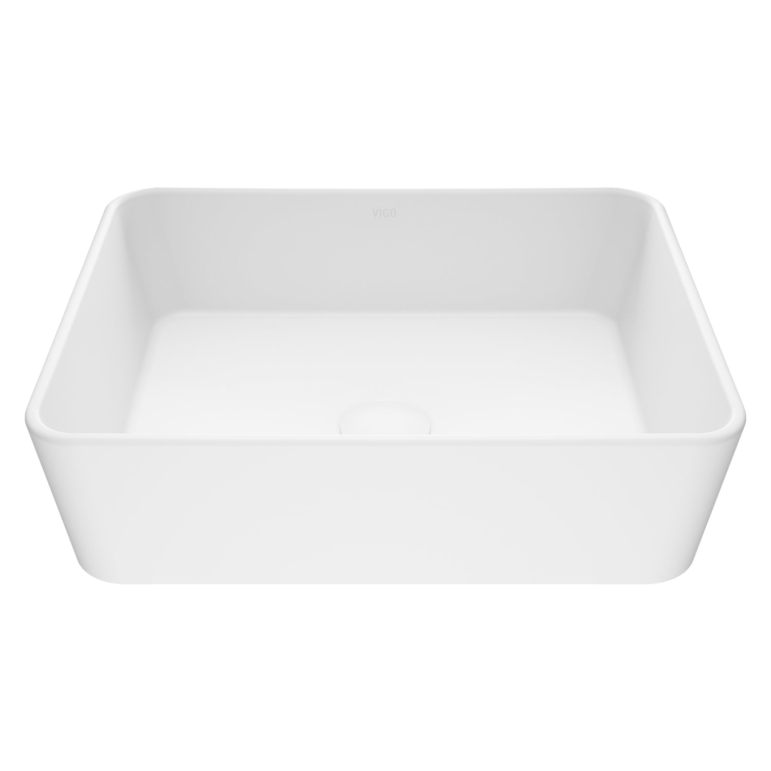 VIGO Marigold 18"L x 14"W x 5"H Matte Stone Rectangular Bathroom Vessel Sink