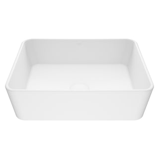 VIGO Marigold 18"L x 14"W x 5"H Matte Stone Rectangular Bathroom Vessel Sink
