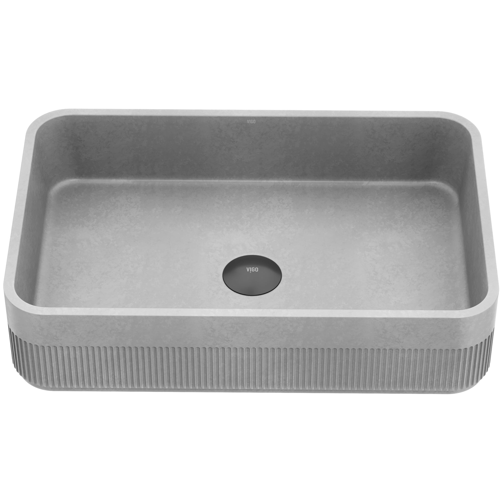 VIGO Cypress 21"L x 14"W x 5"H Concreto Stone Rectangular Bathroom Vessel Sink