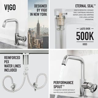 VIGO Cass 9" H Single Handle Single Hole Bathroom Faucet, Chrome, Without Extras