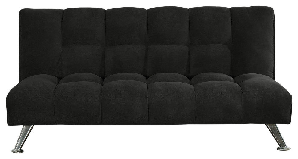 Benzara BM286431 Sofa Bed, Pocket Coils and Spring, Stylish Tufted Black Fabric