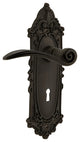 Victorian Plate With Keyhole Swan Lever, Oil-Rubbed Bronze, Privacy, Non-Handed