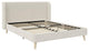 Novogratz Holly Upholstered Wingback Bed Frame in Queen in Ivory Velvet