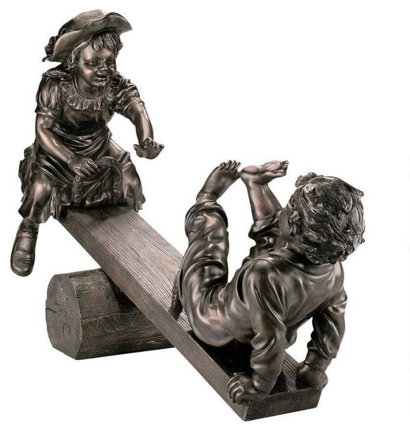 Teeter Totter Childhood Memories Garden Sculpture Statue