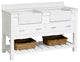 Charlotte 60" Bathroom Vanity, White, Quartz, Double