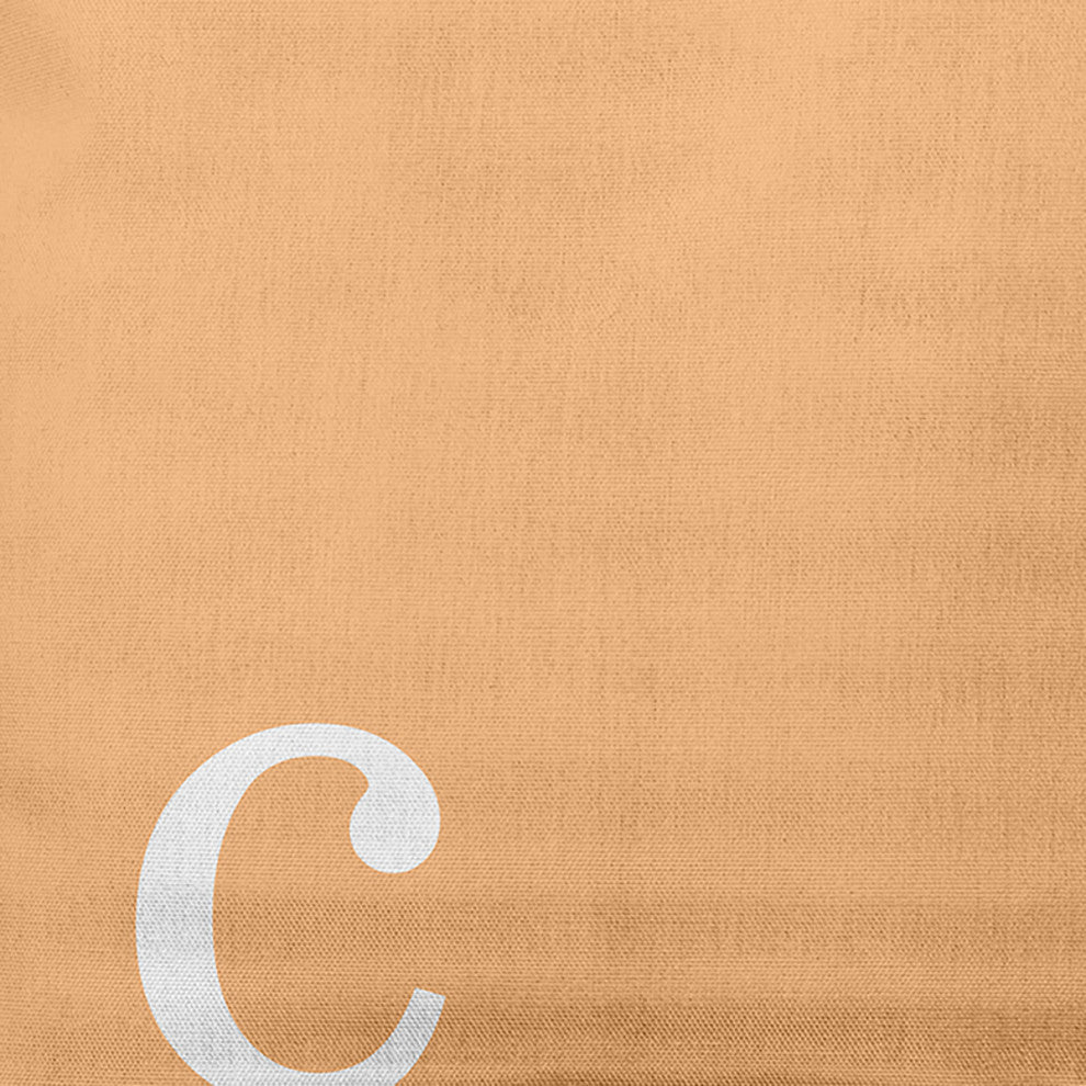 26"x26" Modern Monogram Decorative Throw Pillow, Pale Gold