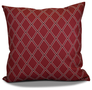 Decorative Holiday Pillow Geometric Print, Cranberry, 20"x20"