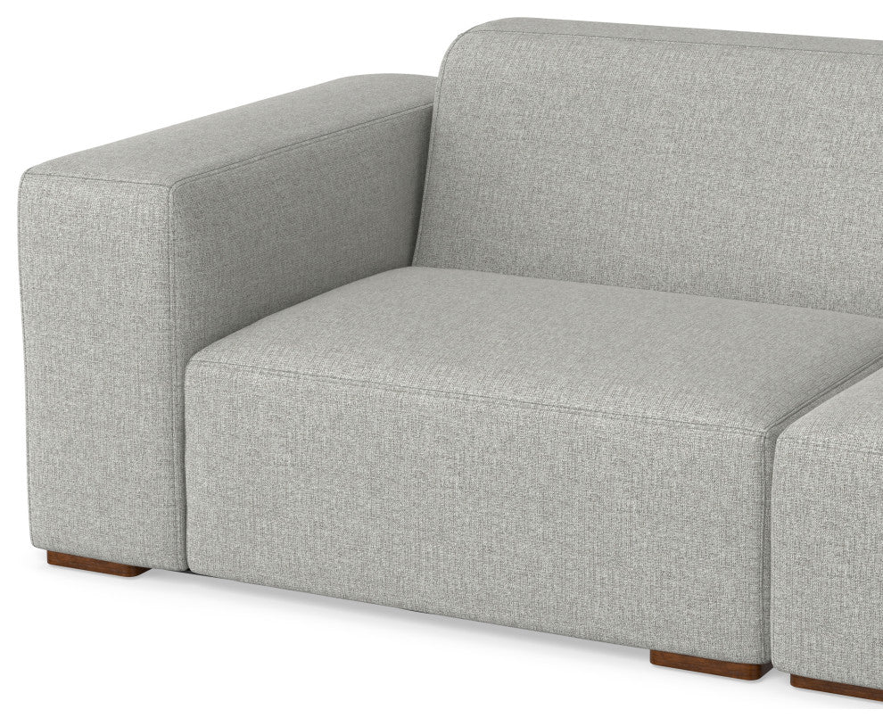 Rex Right Corner Sectional Modular Sofa with Ottoman in Tightly Woven