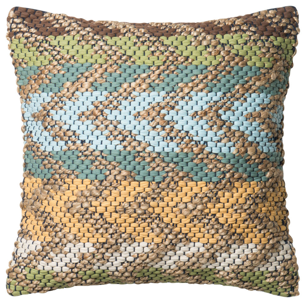Loloi Inc. Pillow, Green and Multi, 22"x22"