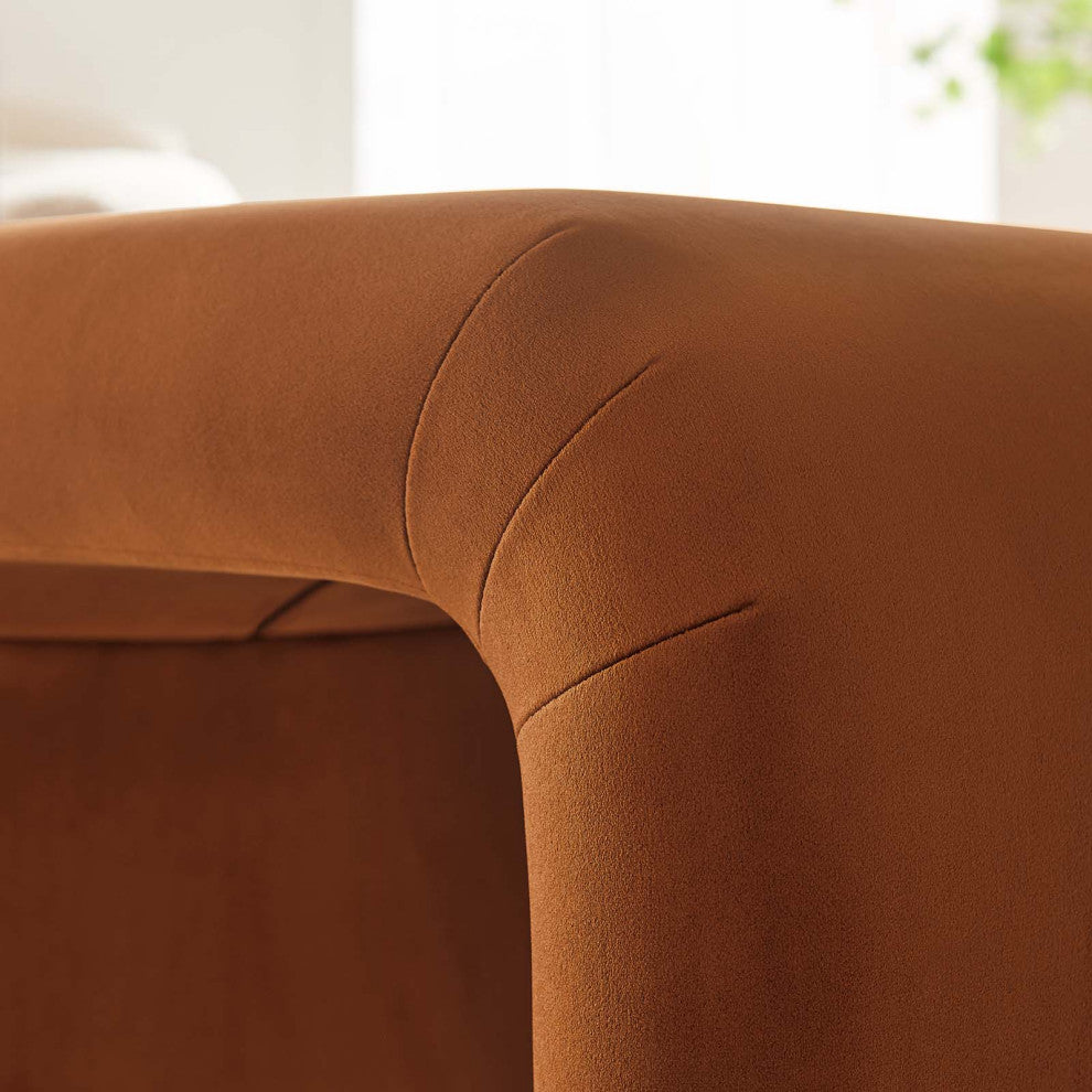 Koda Performance Velvet Waterfall Stool - Brass Rust