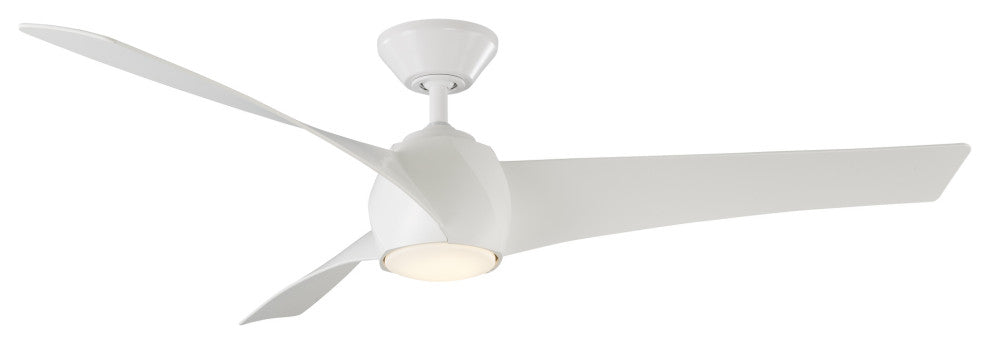 Twirl 58" Indoor/Outdoor Smart Ceiling Fan, Matte White, 3500K Light Kit