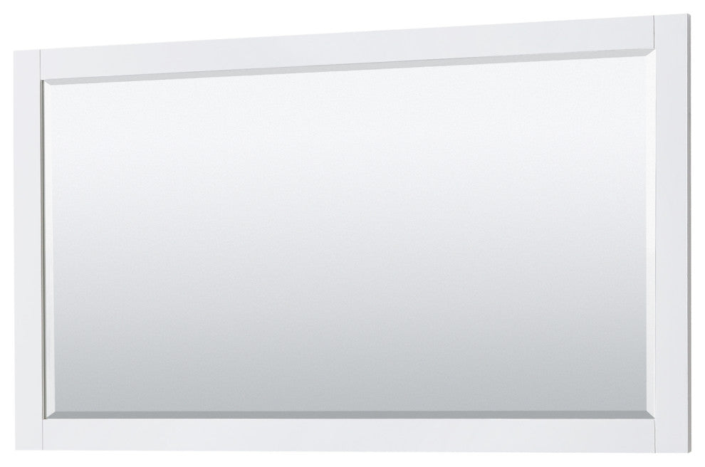 60" Single Vanity White, White Cult. Marble Counter, Sink, 58" Mirror, Gold Trim