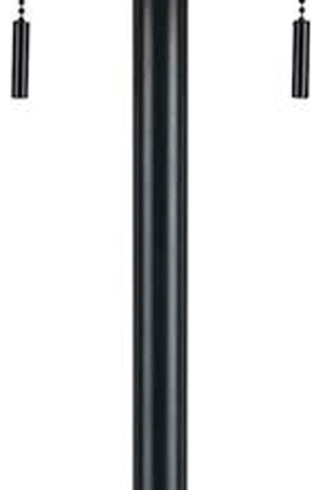 59" Bronze Two Light Traditional Shaped Floor Lamp With Brown Rectangular Shade