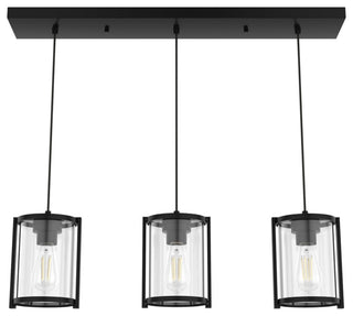 Hunter Astwood Matte Black 3-Light Linear Cluster Ceiling Fixture