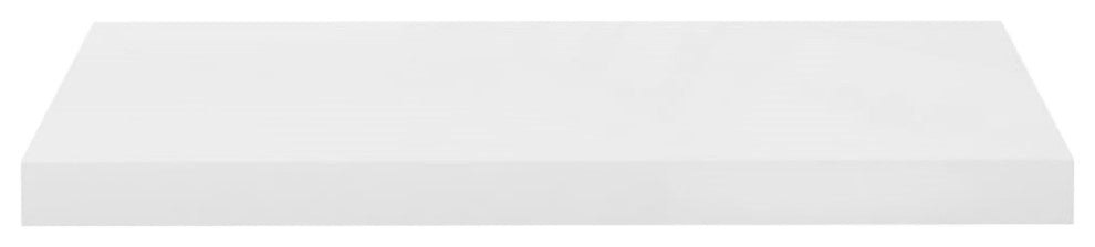 vidaXL Floating Wall Shelves 2-Piece High Gloss White 23.6"x9.3"x1.5" MDF