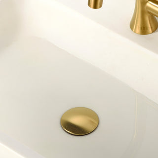 1-5/8" Push Pop-Up Drain Stopper No Overflow for Sink, Brushed Gold