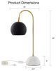 Inspired Home Harlynn Table Lamp, Marble Stone Base, Black