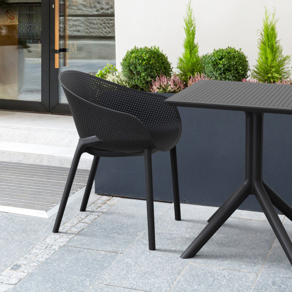 Sky Pro Stacking Dining Chair Black Set of 2