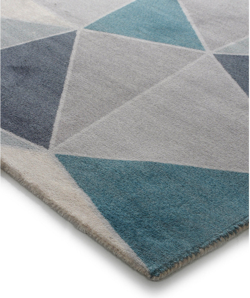 Teal Confetti Mid-Century Modern Geometric Area Rug, 5'x7'