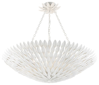 Broche Eight Light Chandelier in Matte White